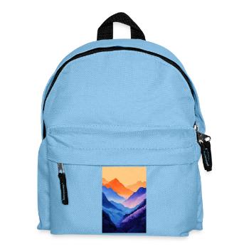 Illustration einer Gebirgslandschaft - Kinder Rucksack - Hellblau - Vorne