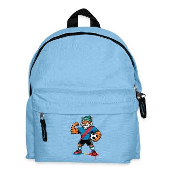 Tiger team mascot in football look - Kids' Backpack - light blue - Front