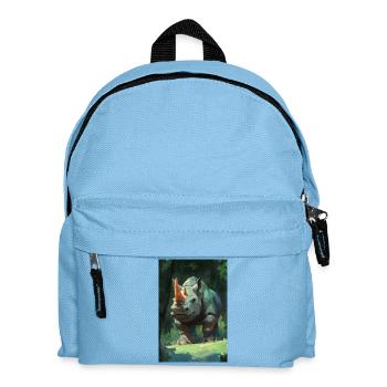 Illustration of a rhinoceros - Kids' Backpack - light blue - Front