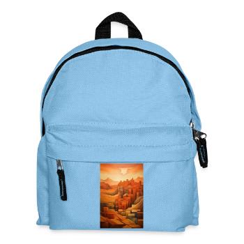 Illustration of a desert landscape - Kids' Backpack - light blue - Front