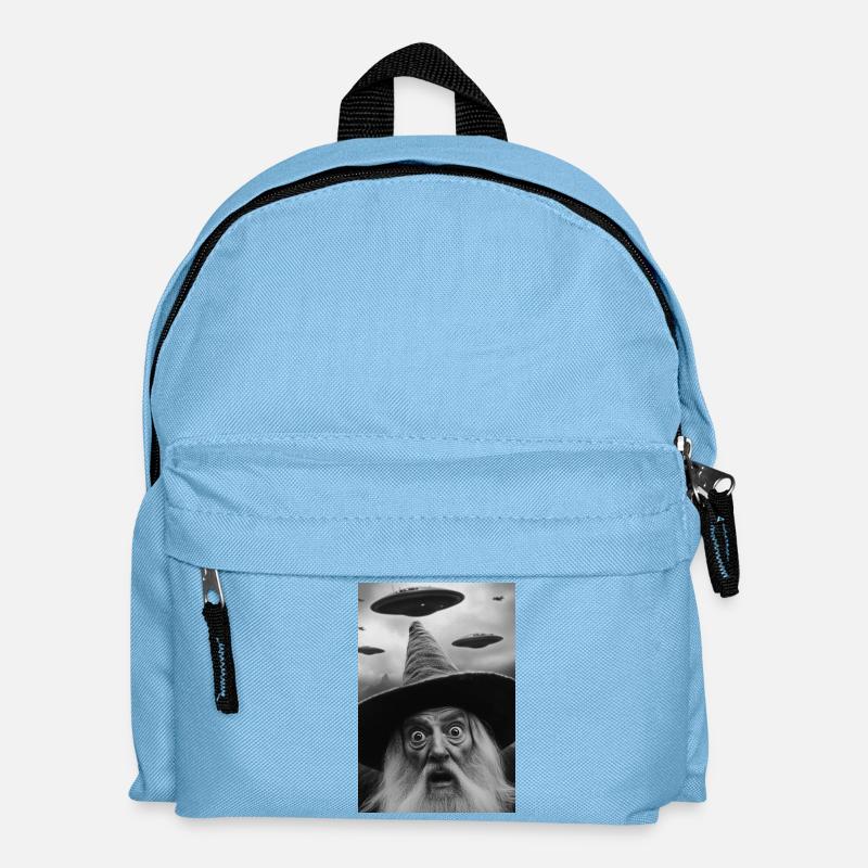 Zauberer mit Ufos - Kinder Rucksack - Hellblau