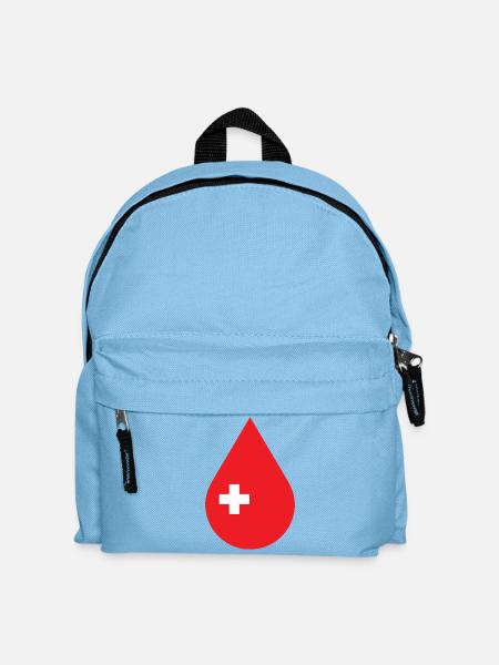 Donate blood, blood donation service, blood donors - Kids' Backpack - light blue