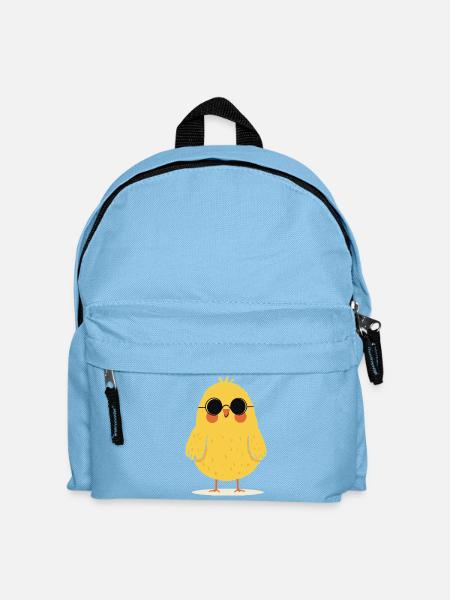 Chick with sunglasses - Kids' Backpack - light blue
