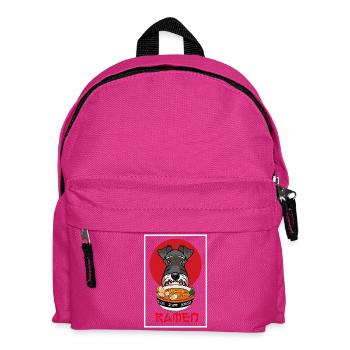 Zwergschnauzer-Ramen Japanischer Kunsthund Geschenk - Kinder Rucksack - Fuchsia - Vorne
