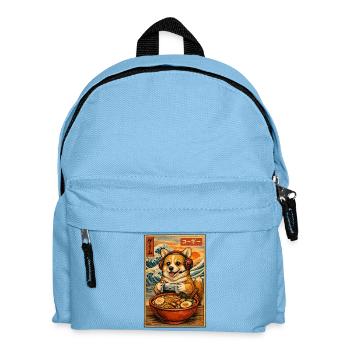 Ramen Corgi Gaming Anime Japanische Nudelschale - Kinder Rucksack - Hellblau - Vorne