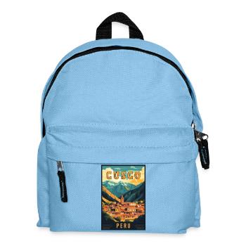 Discover Vibrant Cusco in Peru - Travel Art - Kids' Backpack - light blue - Front