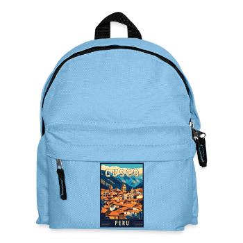 Experience Vibrant Cusco in Peru - Travel Art - Kids' Backpack - light blue - Front