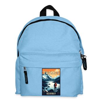 Entdecken Sie das arktische Abenteuer von Tromsø in Norwegen - Kinder Rucksack - Hellblau - Vorne