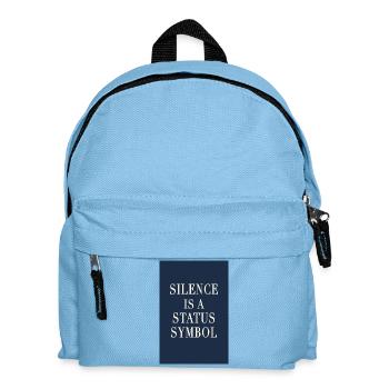 Le silence est un symbole de statut – style vieux argenté - Sac à dos Enfant - bleu clair - Devant