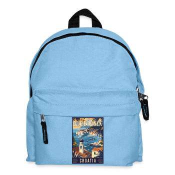 Erleben Sie das Mittelmeer-Dubrovnik in Kroatien - Kinder Rucksack - Hellblau - Vorne