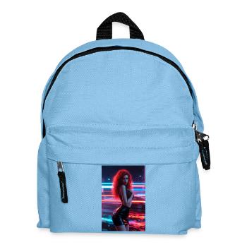 Neonrote Femme in Glanz - Kinder Rucksack - Hellblau - Vorne