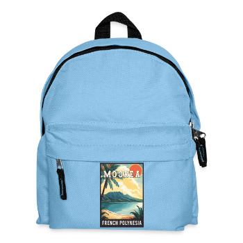 Entdecken Sie tropische Moorea in Französisch-Polynesien - Kinder Rucksack - Hellblau - Vorne