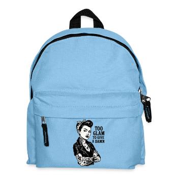 Rockabella Pin-Up: Outlaw Tattoo Girl & Lederjacke - Kinder Rucksack - Hellblau - Vorne