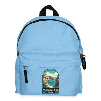 Explore Coastal Splendor Polignano a Mare in Italy - Kids' Backpack - light blue - Front