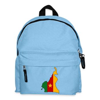 Kamerun Flagge Landkarte - Kinder Rucksack - Hellblau - Vorne