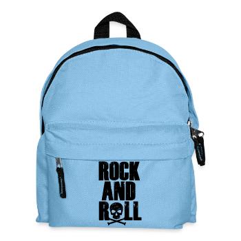 Rock'n'Roll-Typografie mit Totenkopf - Kinder Rucksack - Hellblau - Vorne