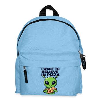 I Want To Believe In Pizza Alien - Kinder Rucksack - Hellblau - Vorne