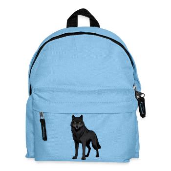 Black wolf with yellow eyes - Kids' Backpack - light blue - Front