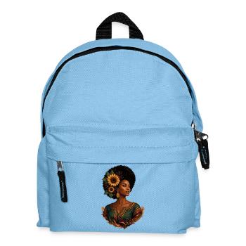 Afro Woman Sunflower Crown - Kids' Backpack - light blue - Front