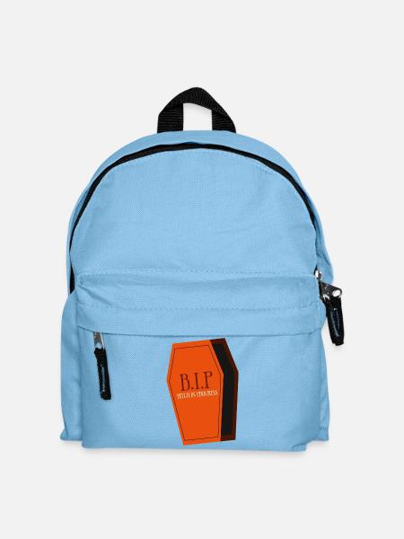 Sargform-Kunst: In Arbeit - Kinder Rucksack - Hellblau