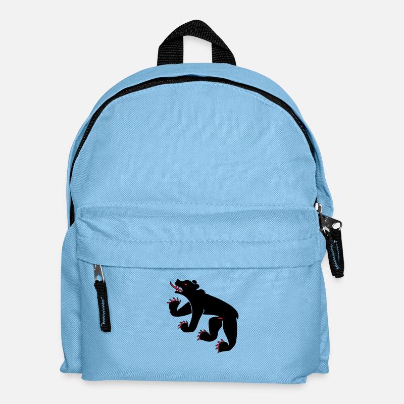 Zeichnung einer Bär ensymbolflagge Bern Schweiz - Kinder Rucksack - Hellblau