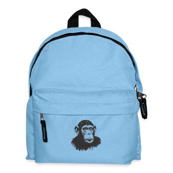 Schimpanse - Affe - Kinder Rucksack - Hellblau - Vorne