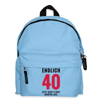 Endlich 40 - Geburtstag - Kinder Rucksack - Hellblau - Vorne