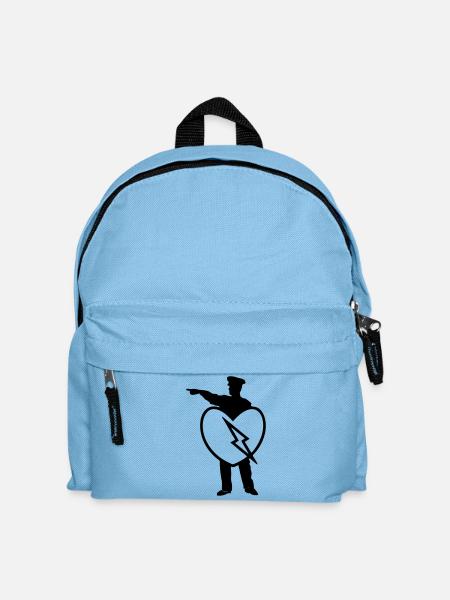 Police Heart Polizei Polizist Liebe Herz Geschenk - Kinder Rucksack - Hellblau