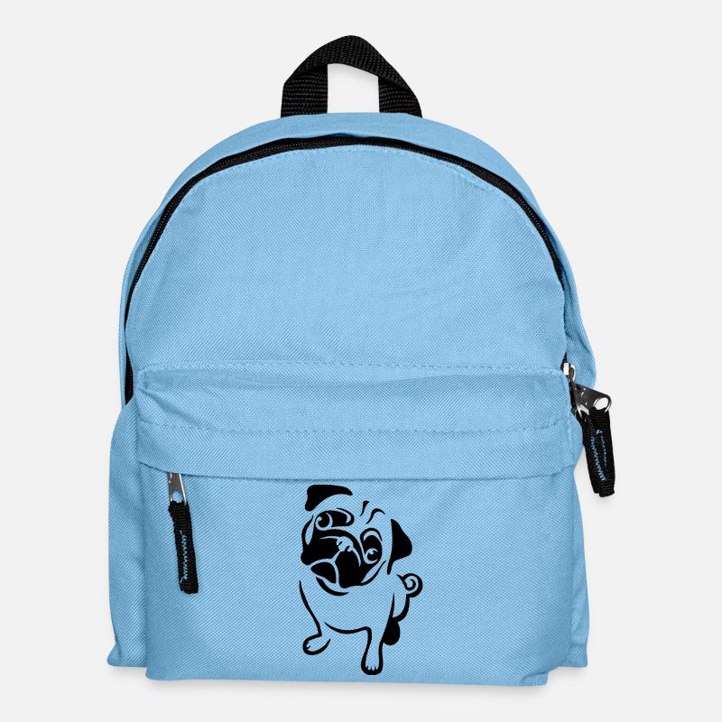 Mops - Kinder Rucksack - Hellblau
