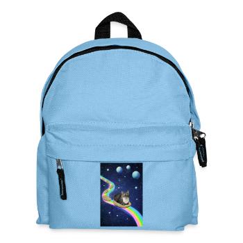 Süße Katze im Weltraum - Kinder Rucksack - Hellblau - Vorne