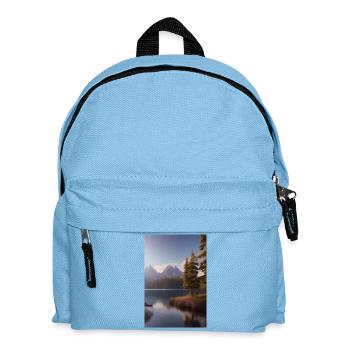 Landscape with lake and mountains - Kids' Backpack - light blue - Front