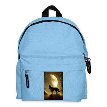 Le loup et la lune - Sac à dos Enfant - bleu clair - Devant