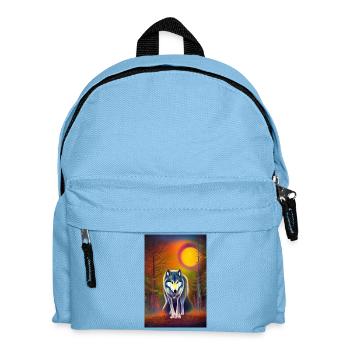 Le loup et la lune - Sac à dos Enfant - bleu clair - Devant