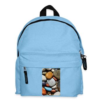 Bunte Steine - Kinder Rucksack - Hellblau - Vorne