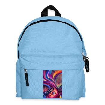 Abstrakte Kunst - Kinder Rucksack - Hellblau - Vorne