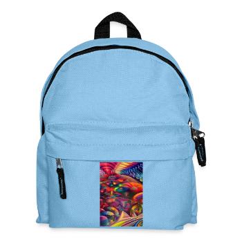 Abstrakte Kunst - Kinder Rucksack - Hellblau - Vorne