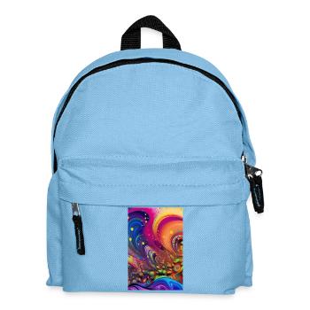 Abstrakte Kunst - Kinder Rucksack - Hellblau - Vorne