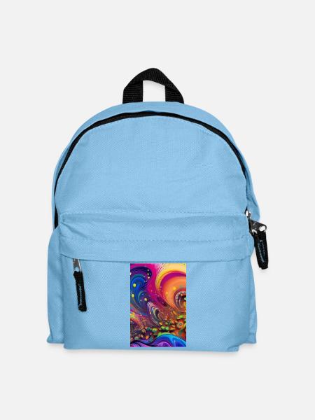 Abstrakte Kunst - Kinder Rucksack - Hellblau