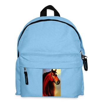 Horse's Head Oil Painting - Kids' Backpack - light blue - Front