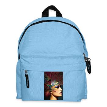 Abstrakte Gesichts Kunst - Kinder Rucksack - Hellblau - Vorne