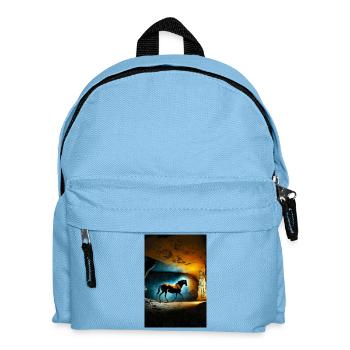 Prähistorisches Pferd 01 - Kinder Rucksack - Hellblau - Vorne