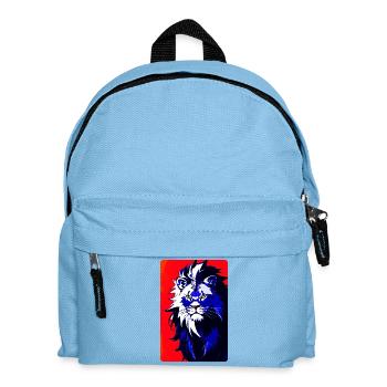 Blauer Löwe (Design 2) - Kinder Rucksack - Hellblau - Vorne