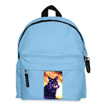 Lila Wolf - Kinder Rucksack - Hellblau - Vorne