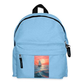 Maritime Landscape in a Geometric Style - Kids' Backpack - light blue - Front
