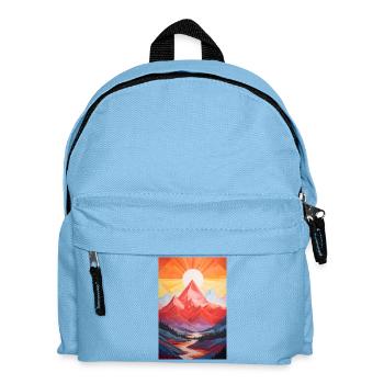 Mountain Landscape with Sunset - Kids' Backpack - light blue - Front