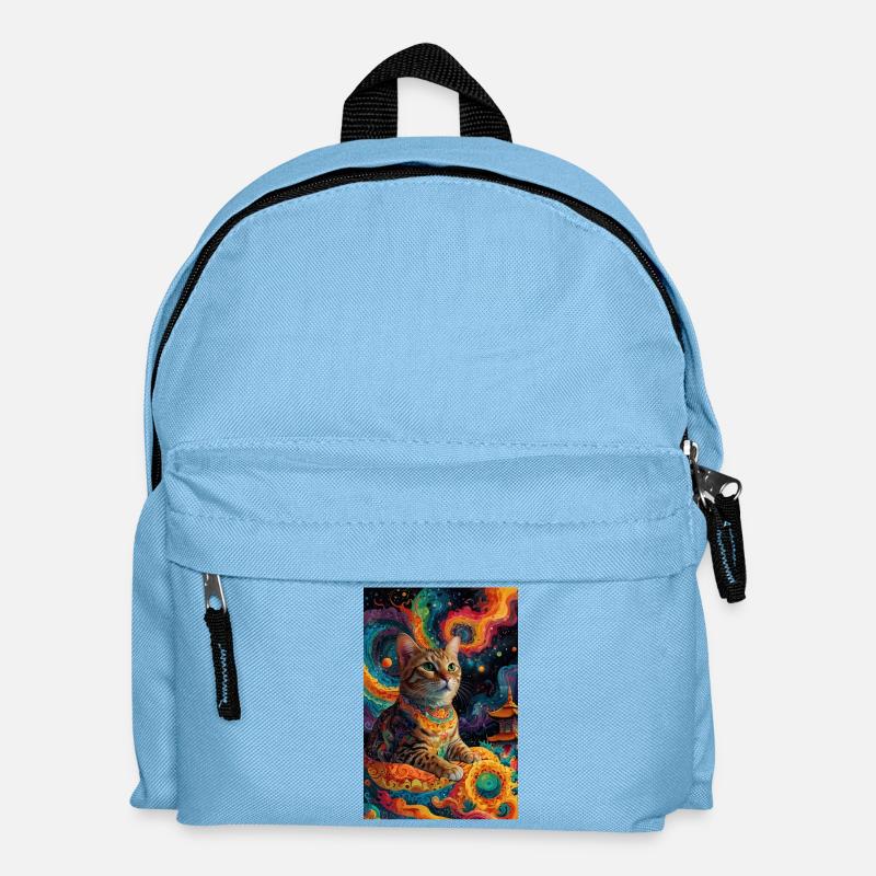 Chat Bouddha - Sac à dos Enfant - bleu clair