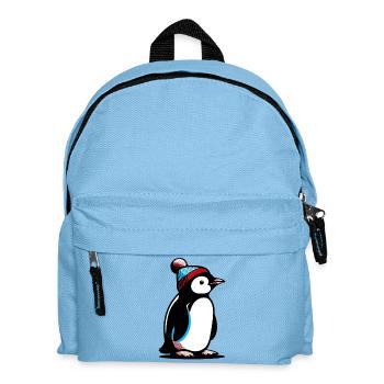Pinguin - Kinder Rucksack - Hellblau - Vorne