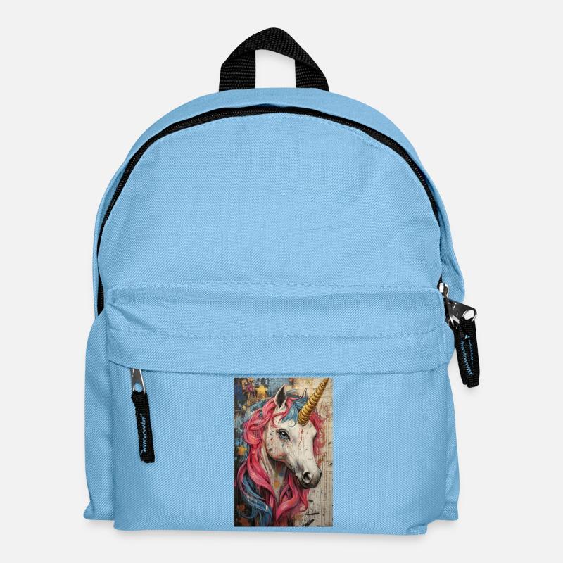 Unicorn Graffiti Neon Colors - Kids' Backpack - light blue