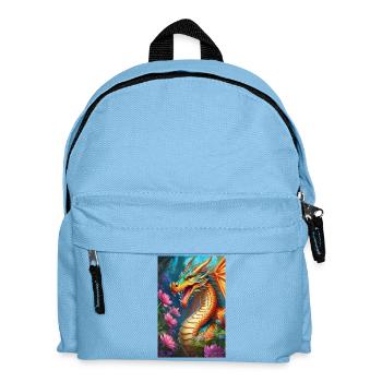 Dragon de Braises dans la Forêt en Fleurs - Sac à dos Enfant - bleu clair - Devant