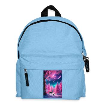 Neon-Winterhirsch-Traum - Kinder Rucksack - Hellblau - Vorne